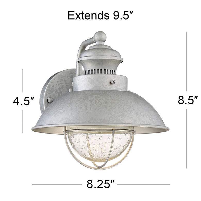 Image 6 Fordham 8 1/2 inch High Galvanized LED Outdoor Wall Light more views