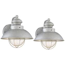 Fordham 8 1/2" High Galvanized LED Wall Sconce Set of 2