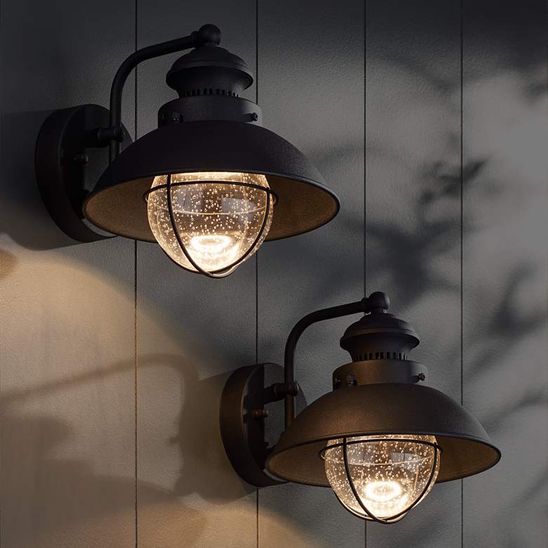 Image 6 Fordham 8" High Black LED Outdoor Wall Light Set of 2 more views