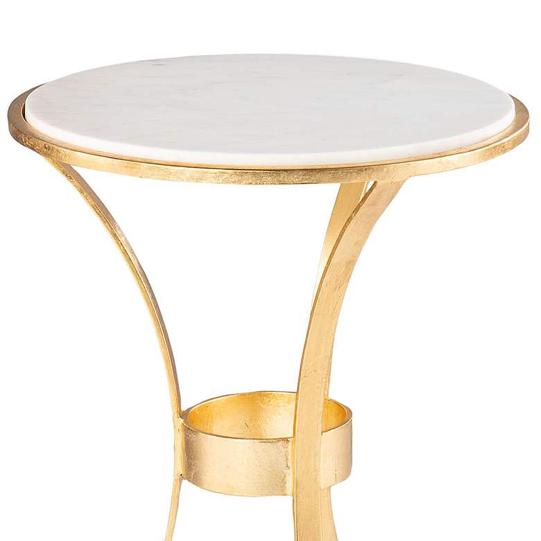 Image 3 Fordoche 17" Wide Gold Round Accent Table more views