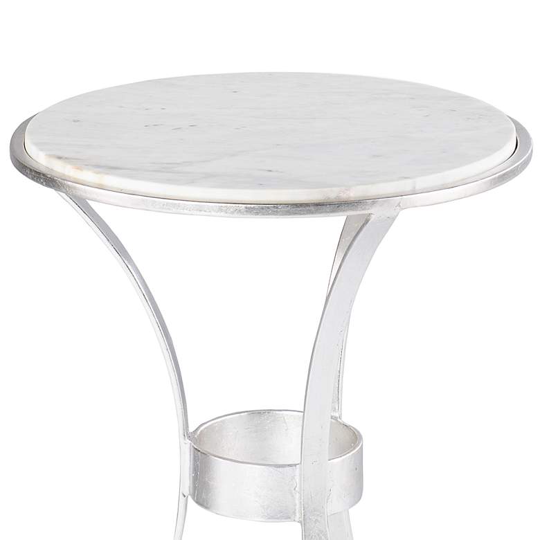 Image 3 Fordoche 17" Wide Silver Round Accent Table more views