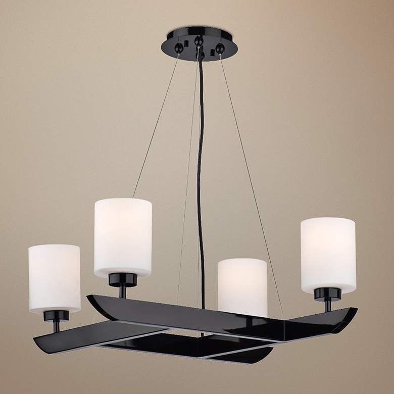 Image 1 Forecast Attitude 27 1/2 inch Wide Gloss Black Chandelier