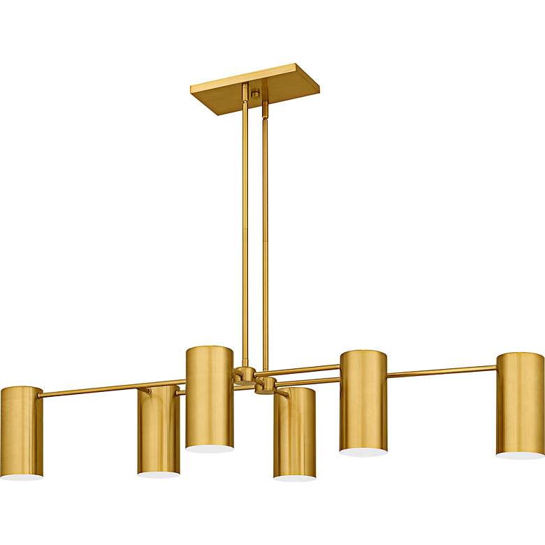 Image 2 Foreland 6-Light Brushed Gold Linear Chandelier more views