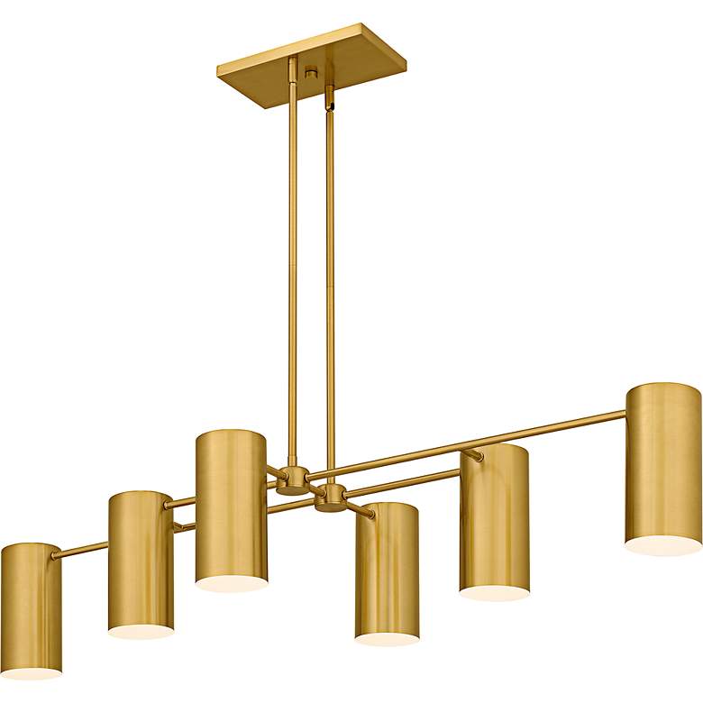Image 4 Foreland 6-Light Brushed Gold Linear Chandelier more views