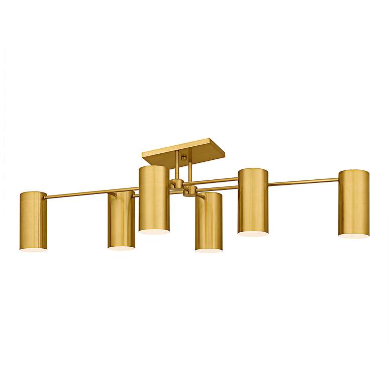 Image 1 Foreland 6-Light Brushed Gold Semi-Flush Mount
