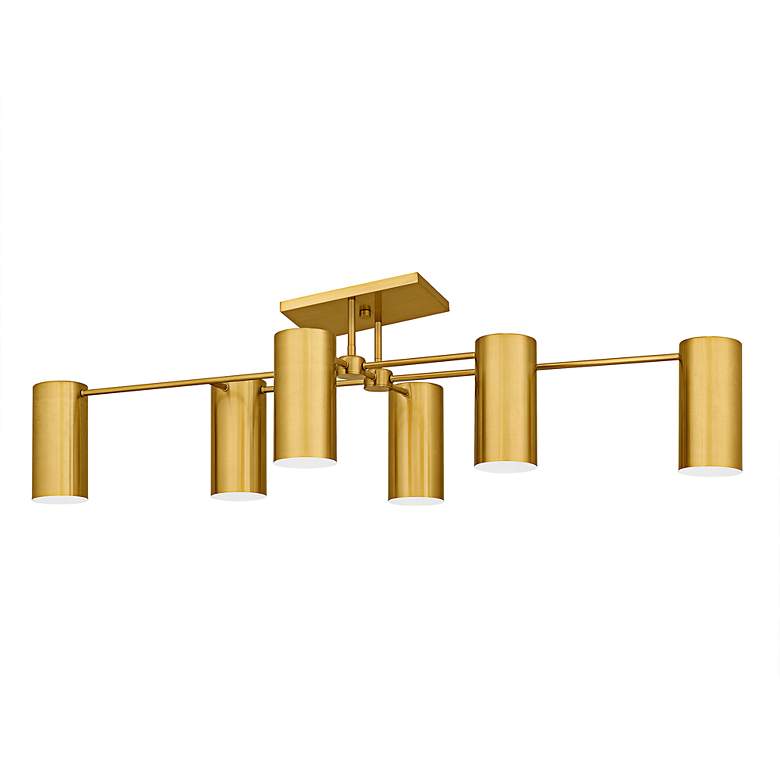 Image 2 Foreland 6-Light Brushed Gold Semi-Flush Mount more views