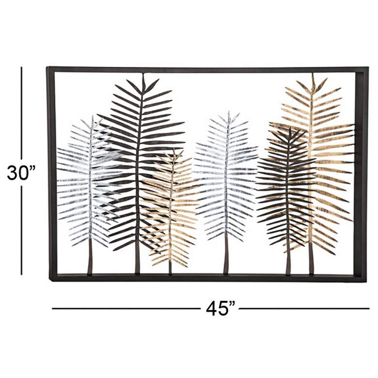 Image 4 Forest 45 inch Wide Modern Iron Framed Leaves Wall Art more views