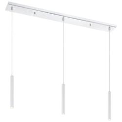 Forest 46" Wide Chrome 3-Light LED Linear Pendant