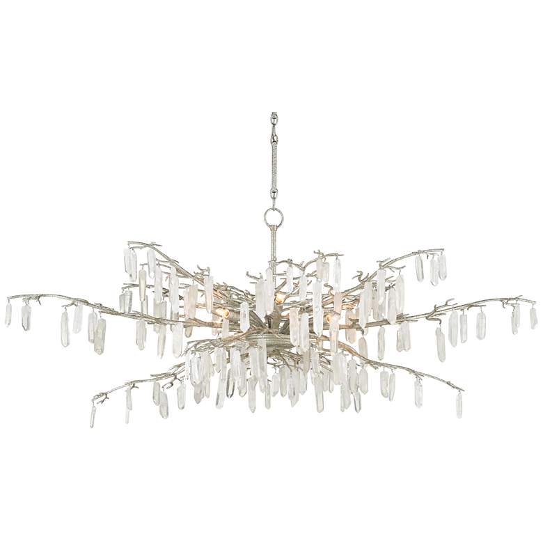 Image 2 Forest 60 1/4"W Textured Silver Crystal 8-Light Chandelier