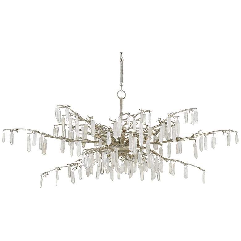 Image 3 Forest 60 1/4 inchW Textured Silver Crystal 8-Light Chandelier more views