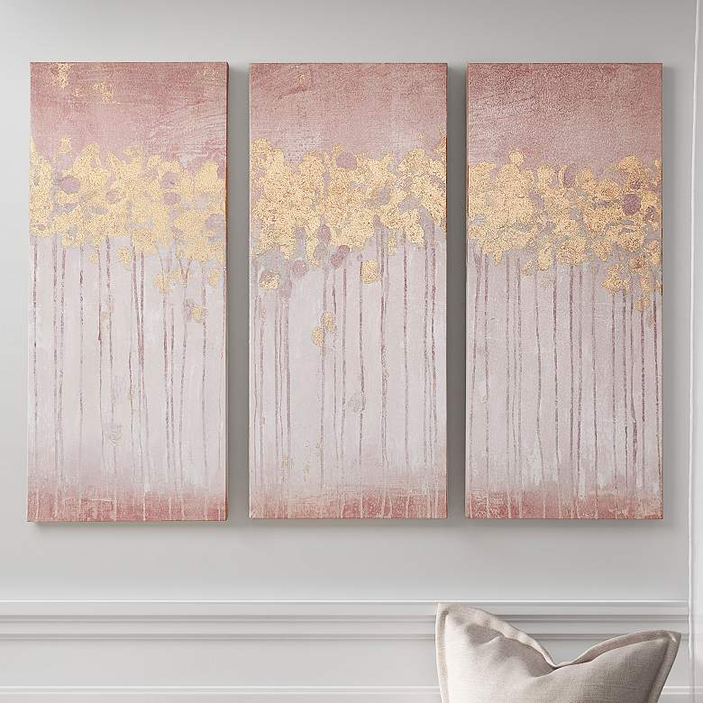 Image 1 Forest Abstract 35"H 3-Piece Rectangular Canvas Wall Art Set