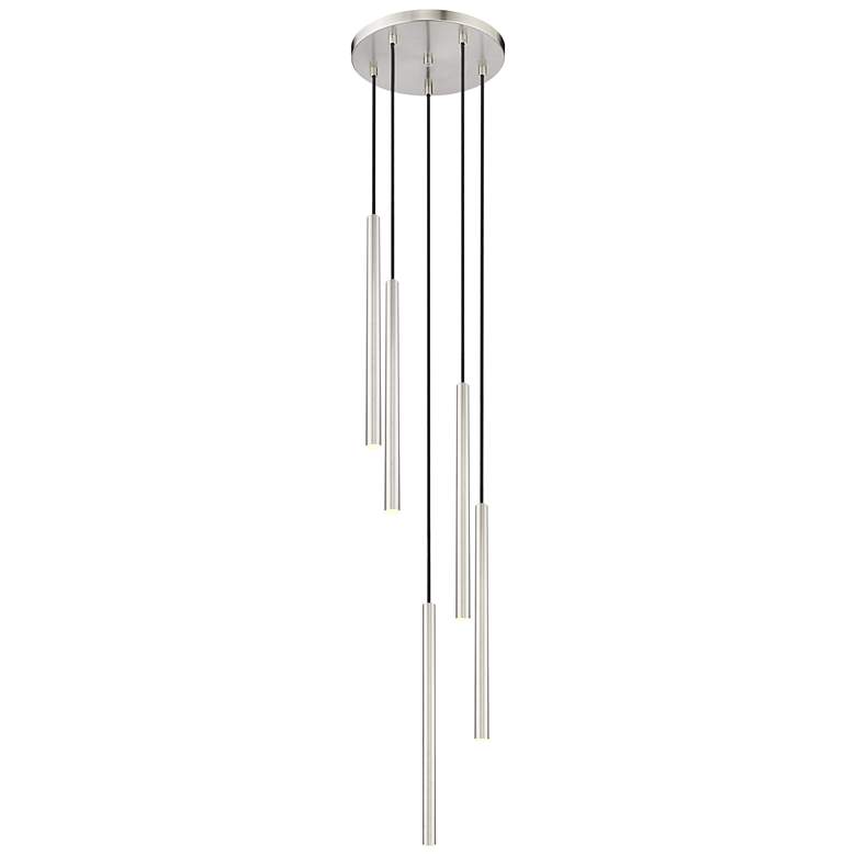 Image 1 Forest by Z-Lite Brushed Nickel 12 inch 5 Light Chandelier