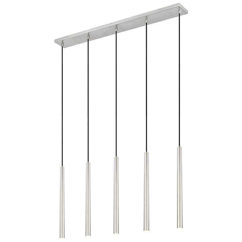 Image 1 Forest by Z-Lite Brushed Nickel 42 inch 5 Light Linear LED Chandelier