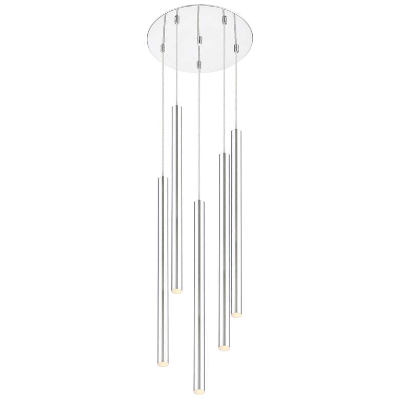 Image 1 Forest by Z-Lite Chrome 5 Light Chandelier