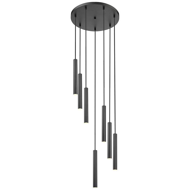 Image 1 Forest by Z-Lite Matte Black 18 inch 7 Light Chandelier