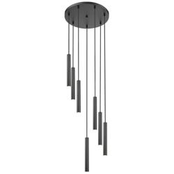 Forest by Z-Lite Matte Black 18 inch 7 Light Chandelier
