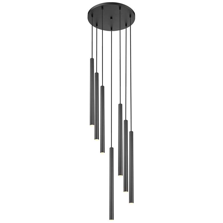 Image 1 Forest by Z-Lite Matte Black 18 inch 7 Light Chandelier