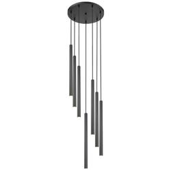 Forest by Z-Lite Matte Black 18 inch 7 Light Chandelier