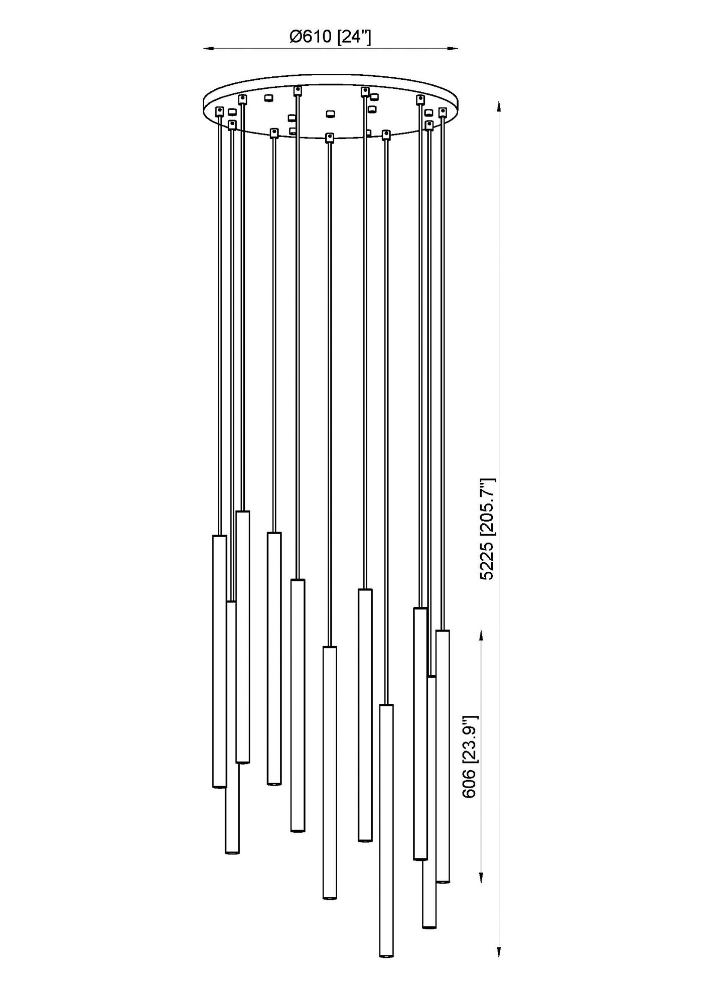 Image 6 Forest by Z-Lite Matte Black 24 inch 11 Light Chandelier more views