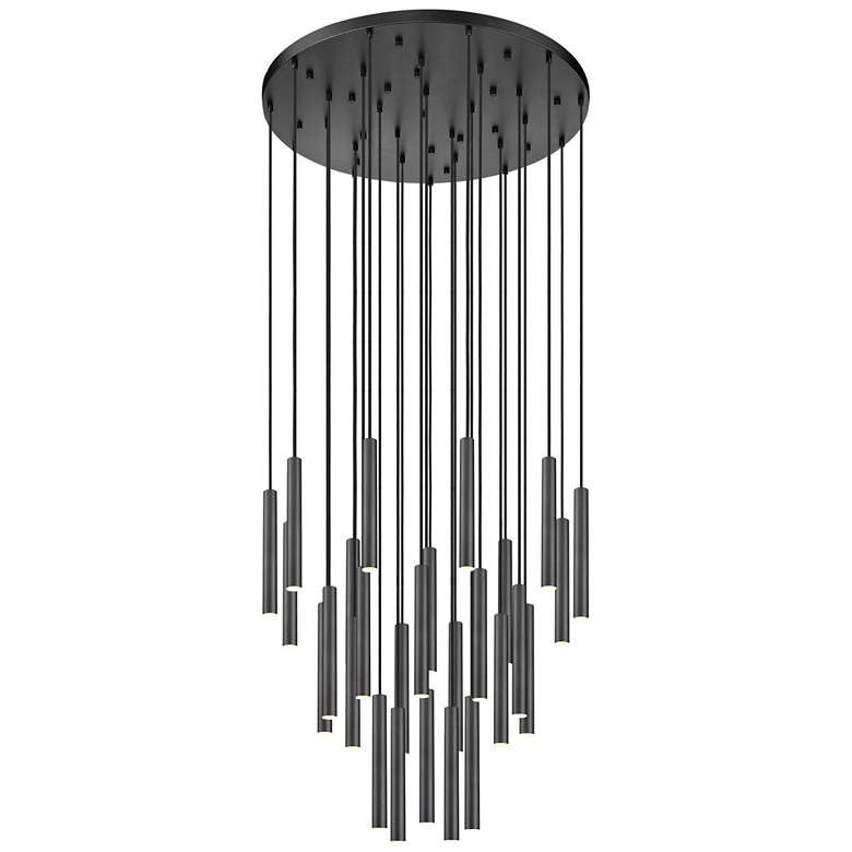 Image 1 Forest by Z-Lite Matte Black 36 inch 27 Light Chandelier