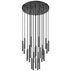 Forest by Z-Lite Matte Black 36 inch 27 Light Chandelier