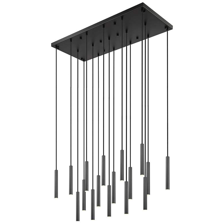 Image 1 Forest by Z-Lite Matte Black 42 inch 17 Light Linear LED Chandelier