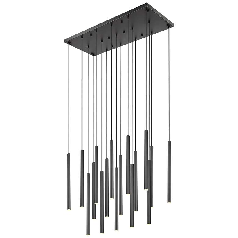 Image 1 Forest by Z-Lite Matte Black 42 inch 17 Light Linear LED Chandelier