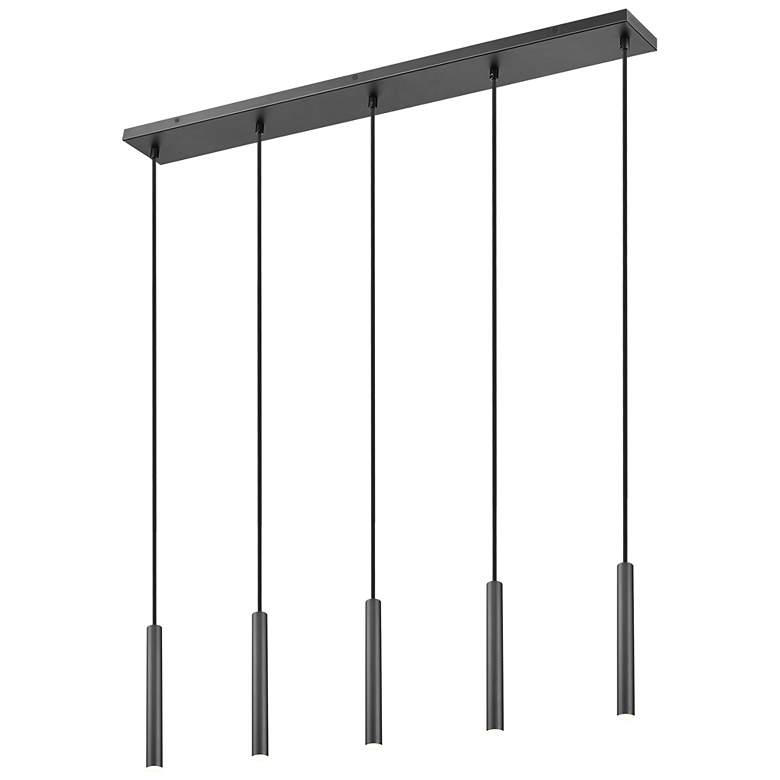 Image 1 Forest by Z-Lite Matte Black 42 inch 5 Light Linear LED Chandelier