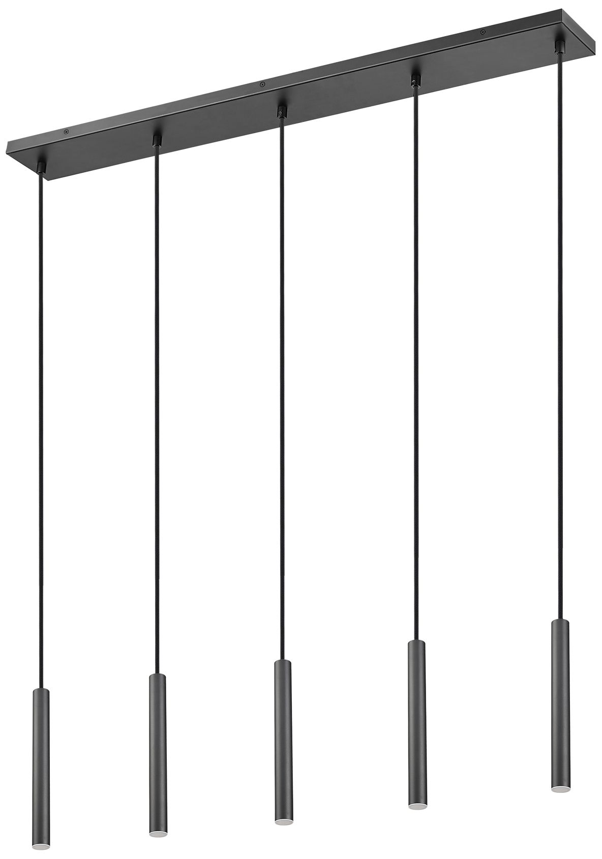 Forest by Z-Lite Matte Black 42 inch 5 Light Linear LED Chandelier