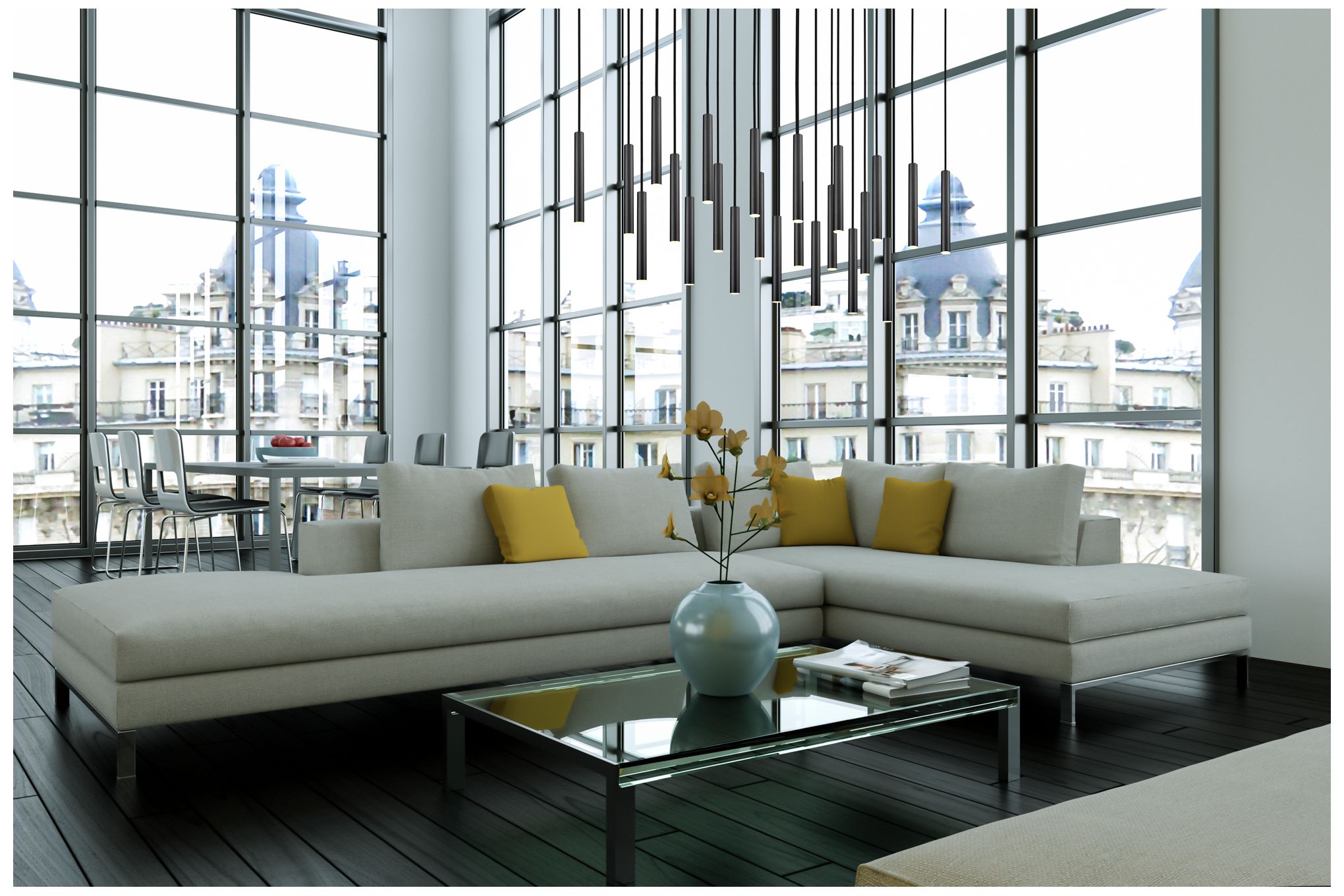 Image 2 Forest by Z-Lite Matte Black 54 inch 23 Light Linear LED Chandelier more views