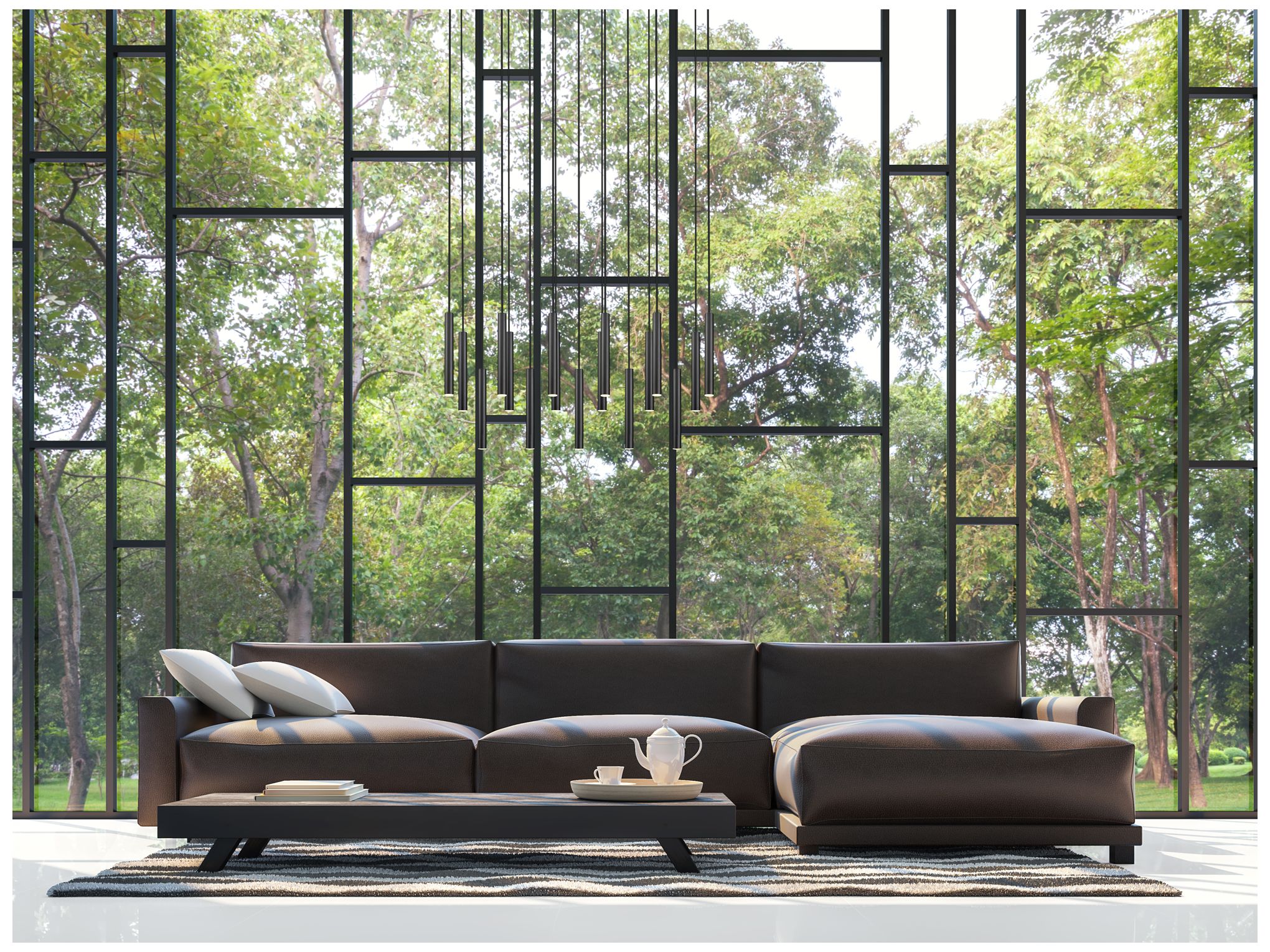 Image 3 Forest by Z-Lite Matte Black 54 inch 23 Light Linear LED Chandelier more views