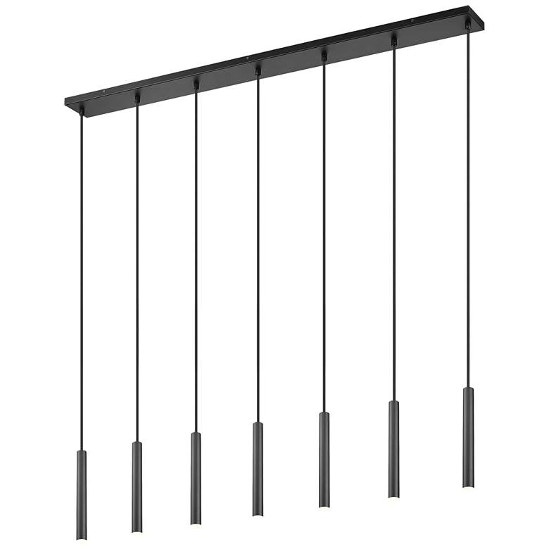 Image 1 Forest by Z-Lite Matte Black 54 inch 7 Light Linear LED Chandelier