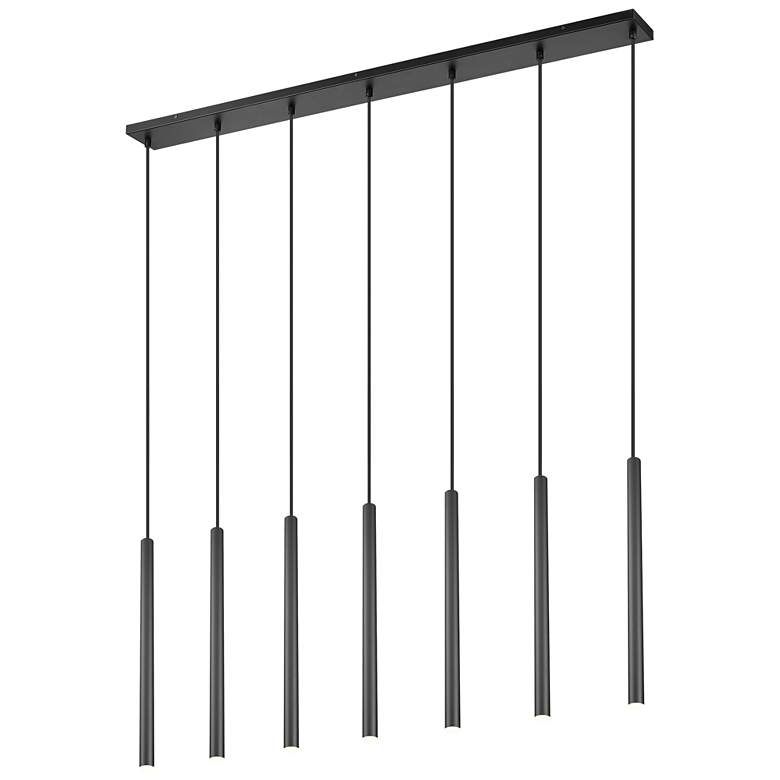 Image 1 Forest by Z-Lite Matte Black 54 inch 7 Light Linear LED Chandelier