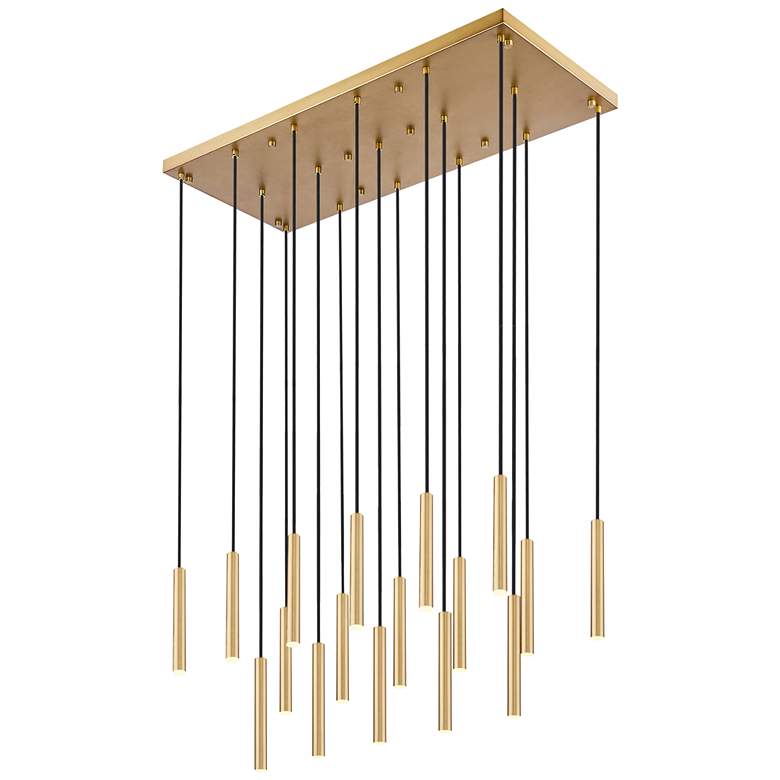 Image 1 Forest by Z-Lite Modern Gold 42 inch 17 Light Linear LED Chandelier