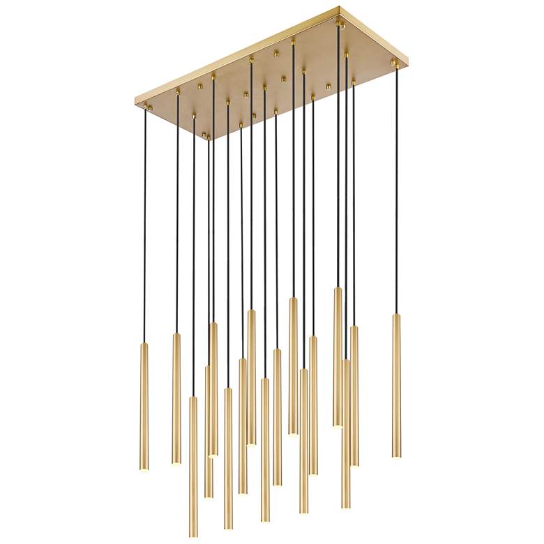 Image 1 Forest by Z-Lite Modern Gold 42 inch 17 Light Linear LED Chandelier