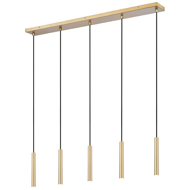 Image 1 Forest by Z-Lite Modern Gold 42 inch 5 Light Linear LED Chandelier