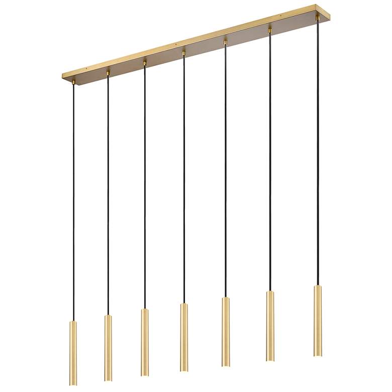 Image 1 Forest by Z-Lite Modern Gold 54 inch 7 Light Linear LED Chandelier