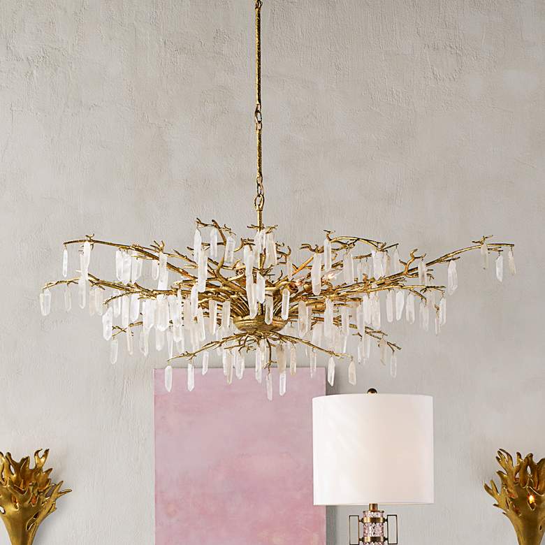 Image 1 Forest Dawn 60 1/4 inch Wide 8-Light Gold and Crystal Chandelier