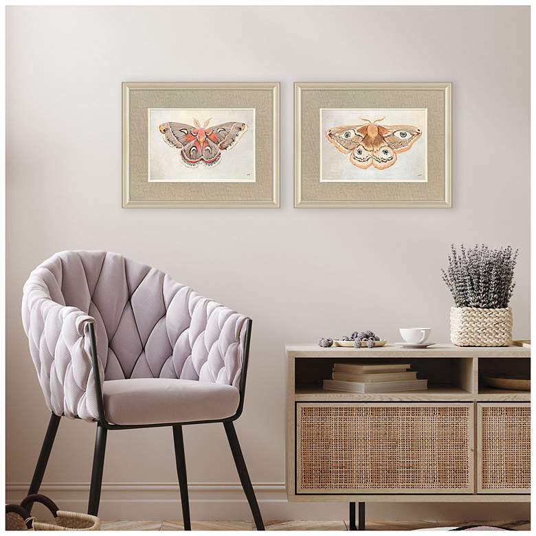 Image 4 Forest Moth 24"W x 19"H Framed Art Set of 2 more views