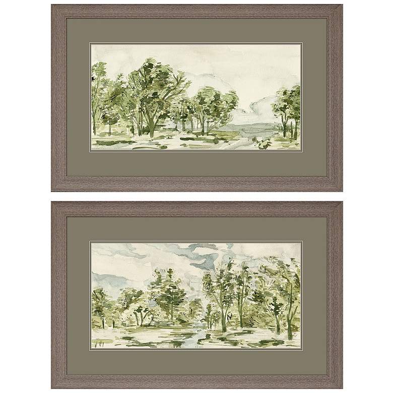 Image 1 Forest Path 33"W x 21"H Framed Art Set of 2