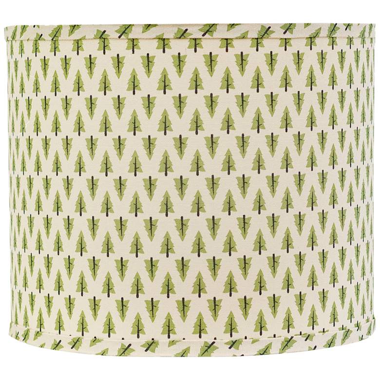 Image 1 Forest Pines Green Drum Lamp Shade 14x14x11 (Spider)