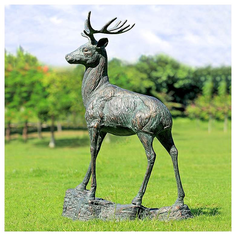 Image 2 Forest Prince 41 1/2" High Outdoor Garden Deer Statue more views