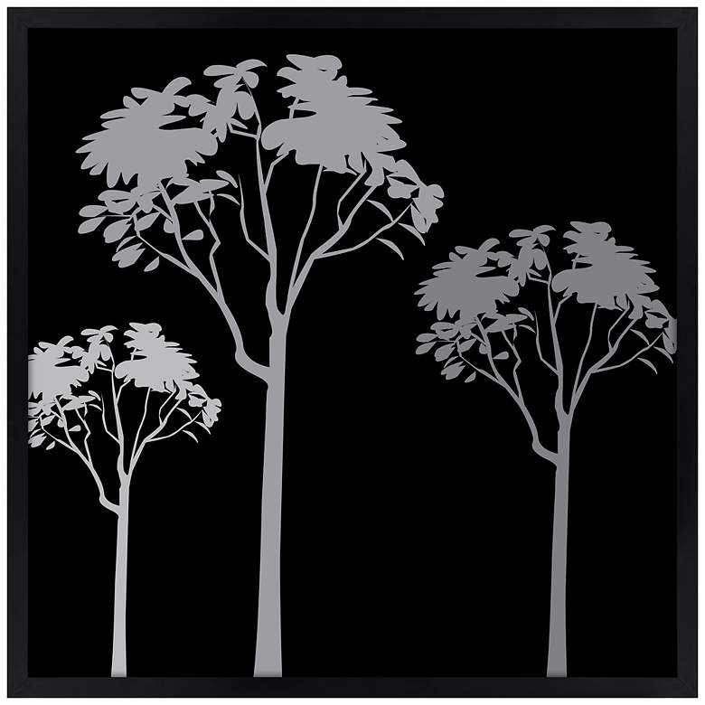 Forest Trio 21&quot; Square Black Giclee Wall Art