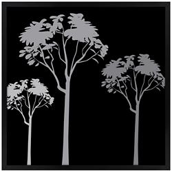 Forest Trio 26&quot; Square Black Giclee Wall Art