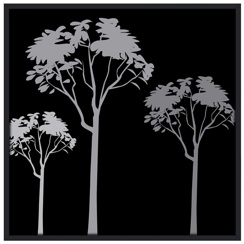 Image 1 Forest Trio 37 inch Square Black Giclee Wall Art