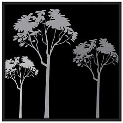 Forest Trio 37&quot; Square Black Giclee Wall Art