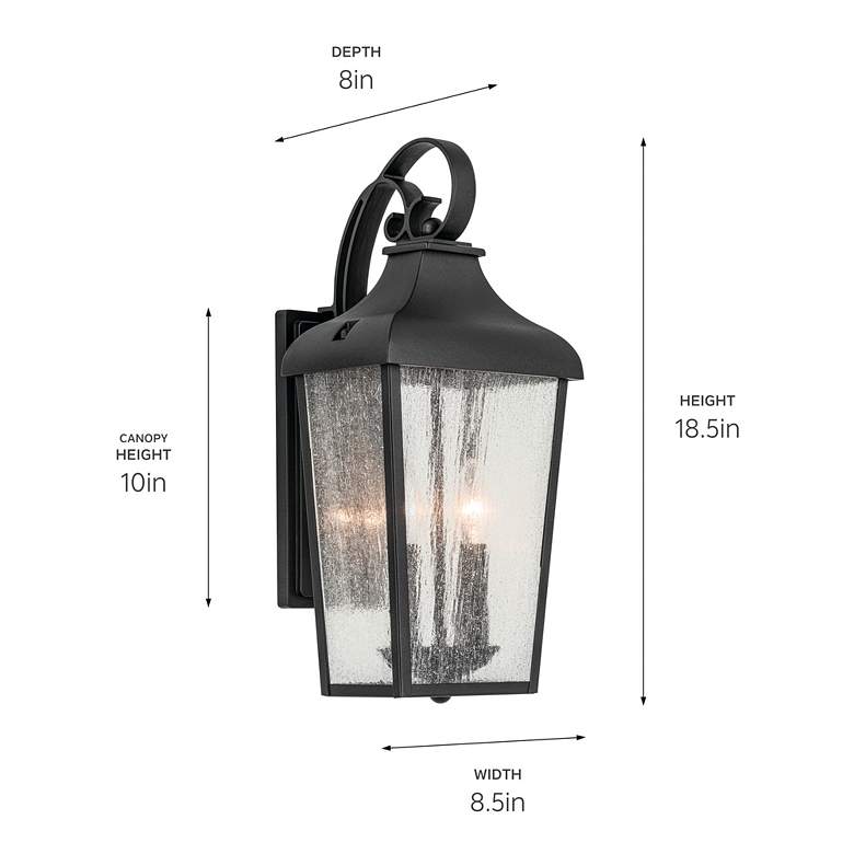 Image 5 Forestdale 18.50" 2-Light Outdoor Wall Light in Textured Black more views