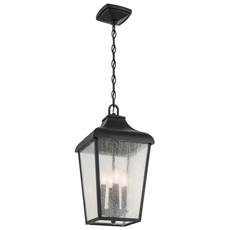 Image 2 Forestdale 19.75" 4-Light Outdoor Hanging Pendant in Textured Black