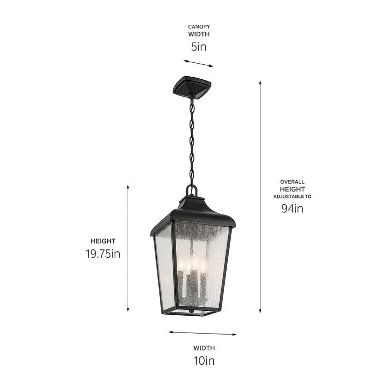 Image 7 Forestdale 19.75" 4-Light Outdoor Hanging Pendant in Textured Black more views