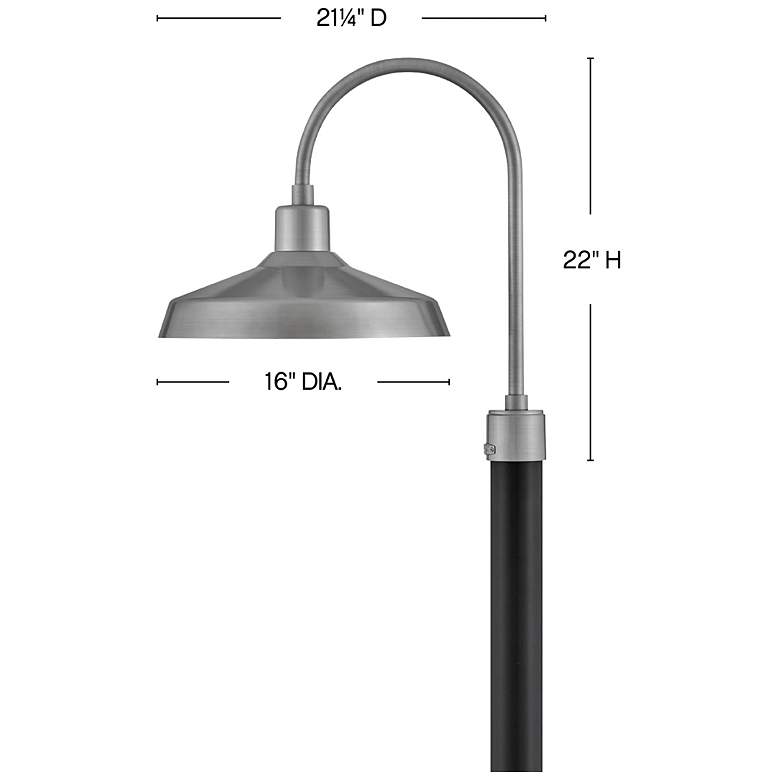 Image 3 Forge 22"H Brushed Aluminum Outdoor Post/Pier Mount Light more views